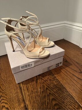 Jimmy Choo Ivory Strappy Stiletto Sandals